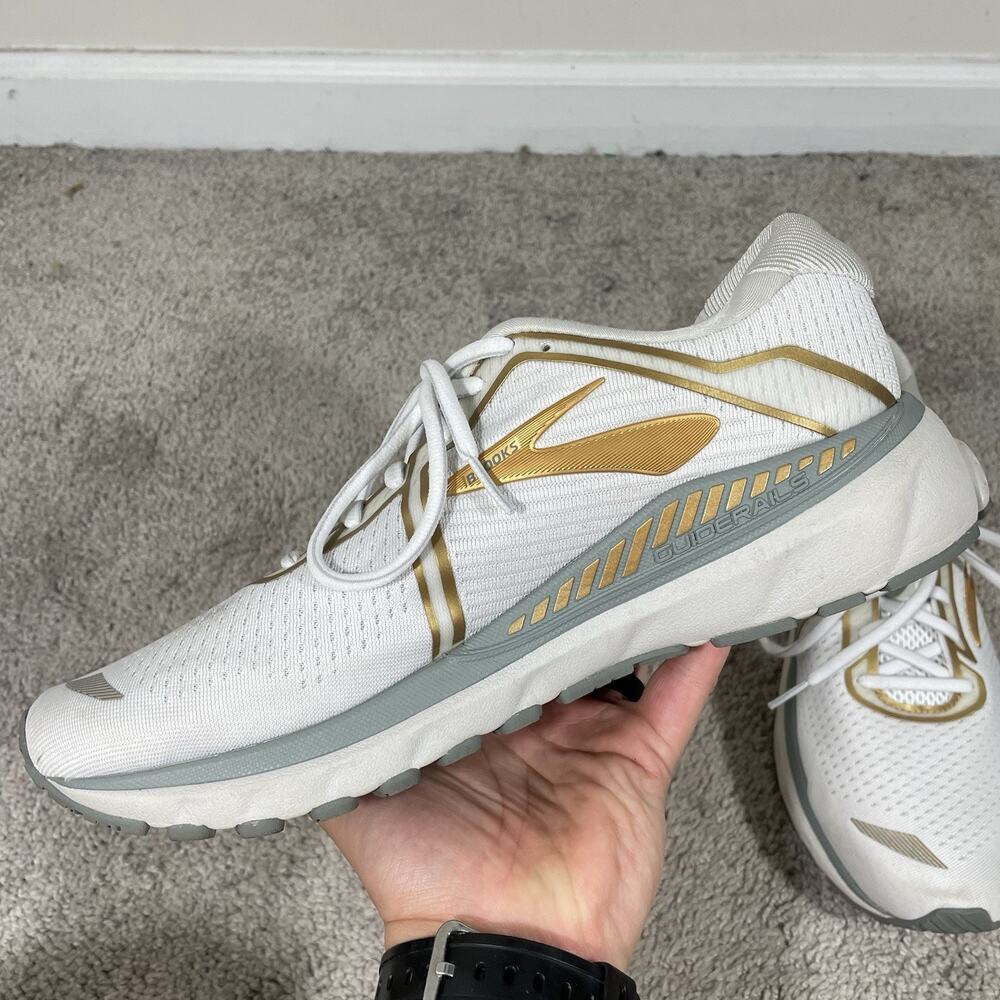 Brooks Adrenaline GTS 20 Running Shoes Womens Size 11 B White Gold 1202961B164 - Picture 2 of 10